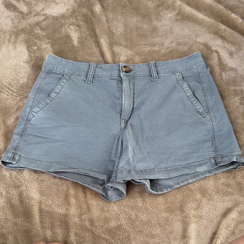 American Eagle Outfitters Light Blue High-Rise Chino Shorts